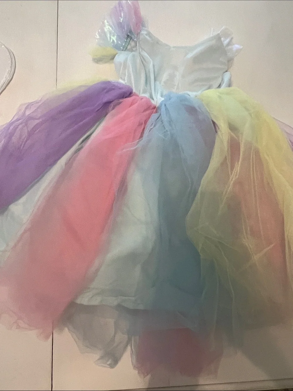 Pottery barn kids rainbow fairy costume light up 4-6